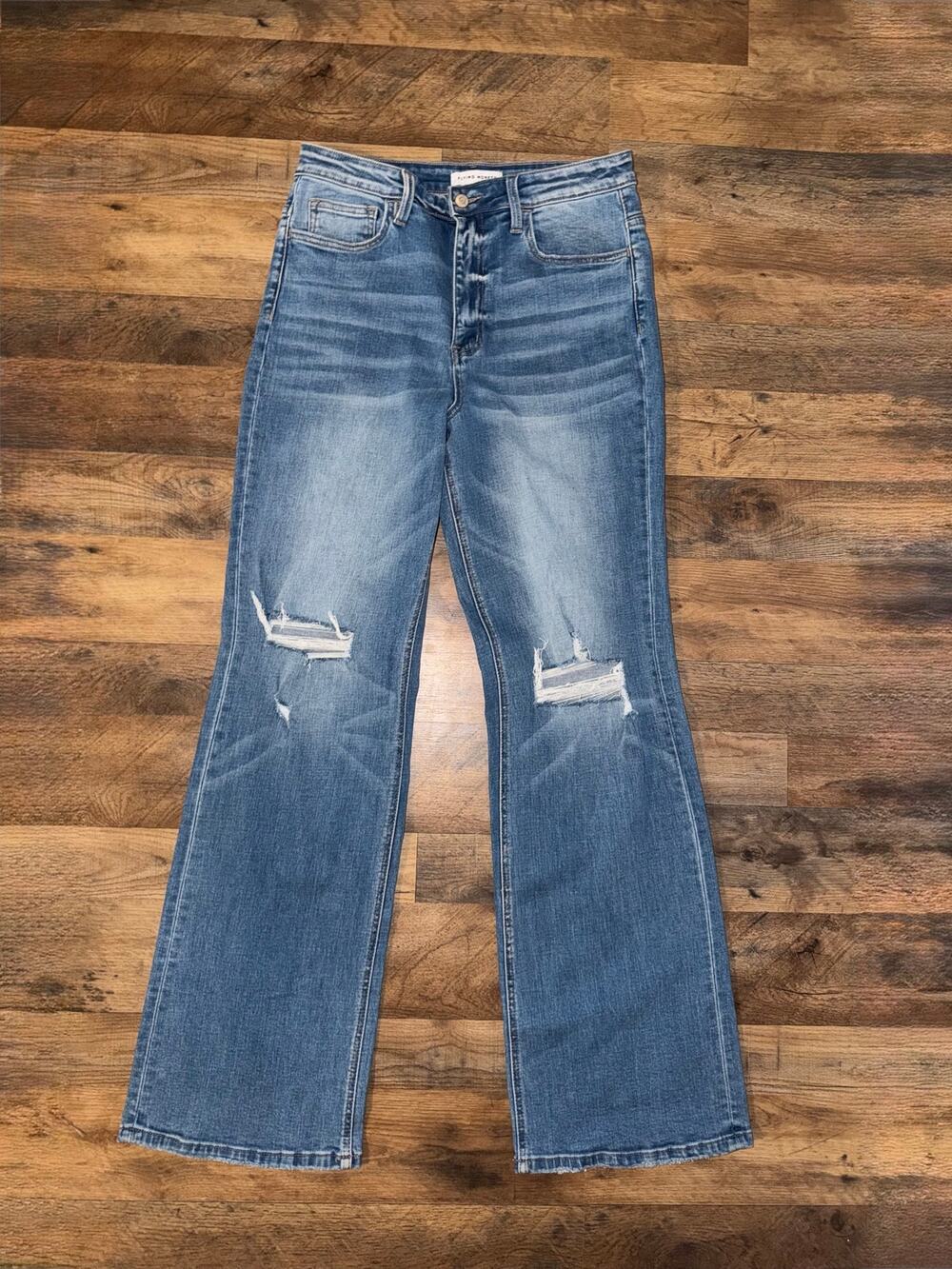 Fly monkey women’s distressed flare jeans